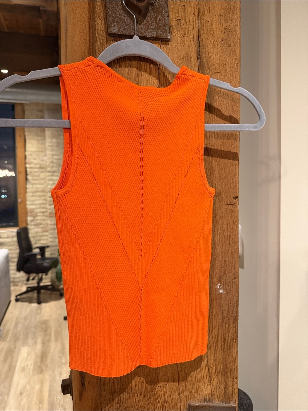 Zara Orange Ribbed Tank Top - Picture 2 of 2